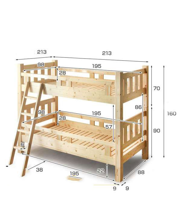 Kích thước giường tầng dành cho người lớn