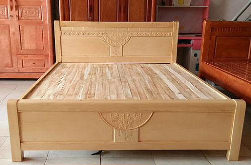 Minh họa: Mẫu giường gỗ sồi nga số 1