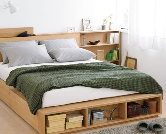 Giường ngủ kiểu Nhật có ngăn chứa đồ dưới chân