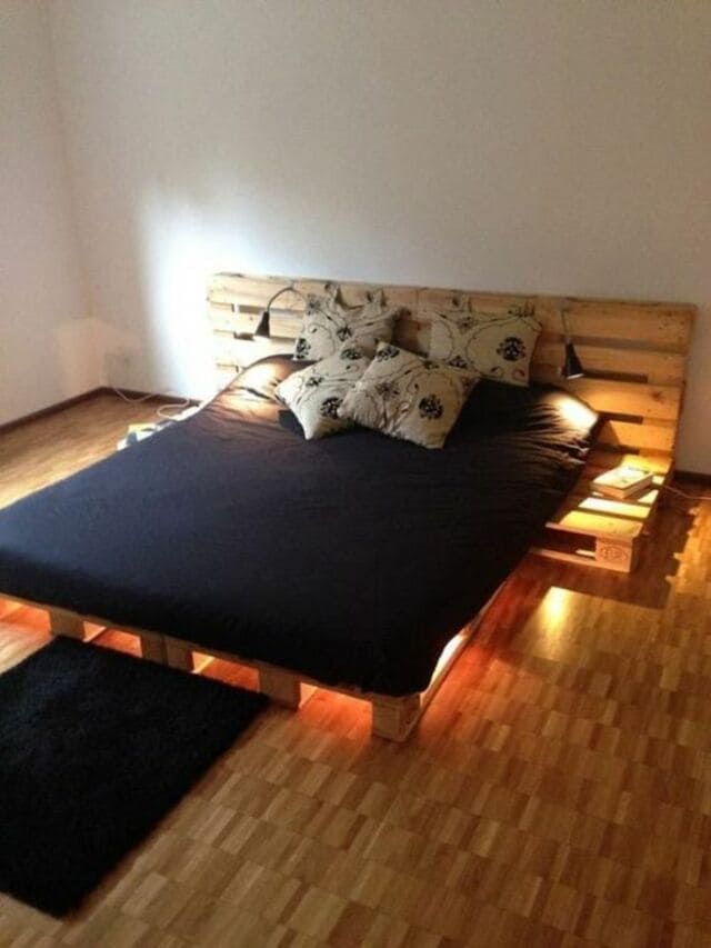 giường ngủ làm bằng gỗ Pallet