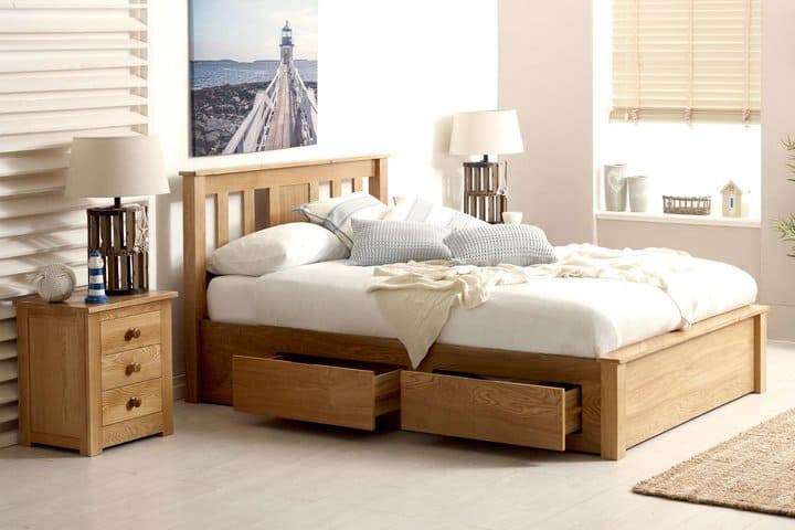 Giường gỗ sồi Mỹ 