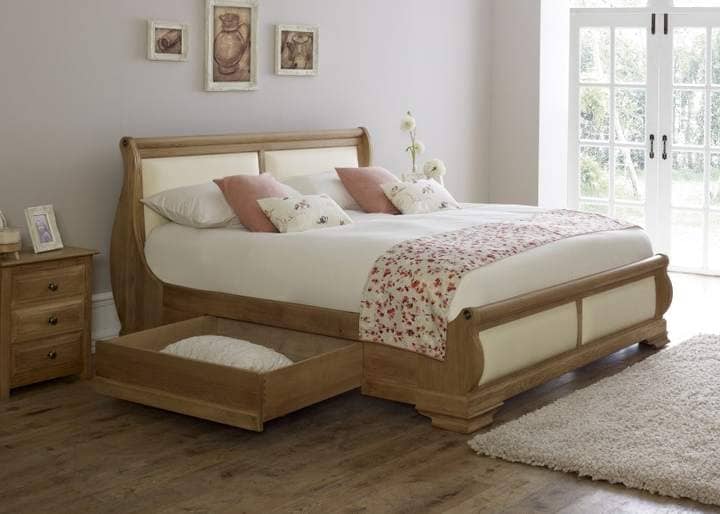 Giường gỗ tự nhiên có ngăn kéo cao cấp