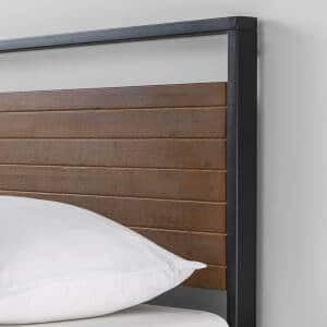 Phần đầu giường của giường gỗ keo khung kim loại KK01