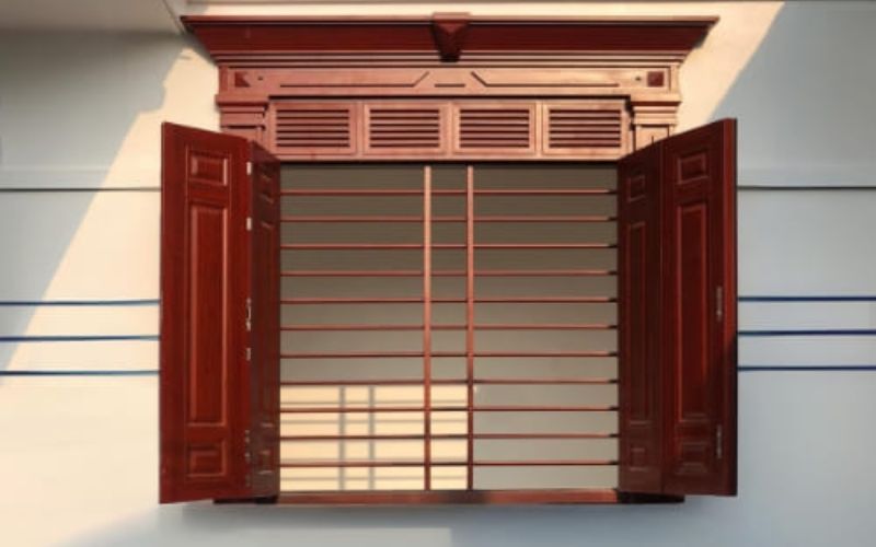 Cửa gỗ 4 cánh mở trượt hoặc xếp gọn
