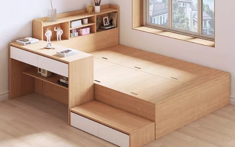 Giường 1 mét kết hợp bàn học