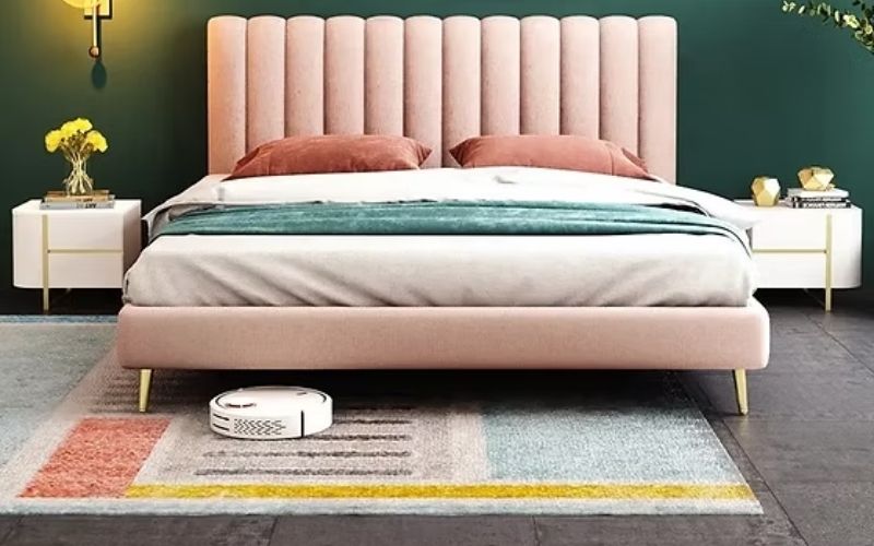 Giường 1m6 bọc nệm nhung cao cấp