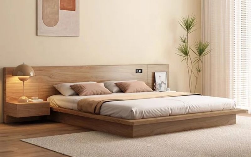 Giường bệt gỗ tự nhiên