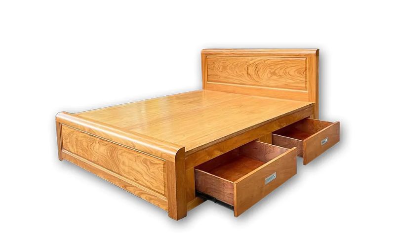 Giường gỗ thông có hộc kéo tiện lợi