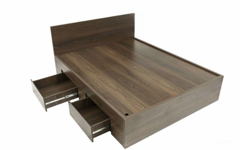 giường gỗ ép có hộc kéo