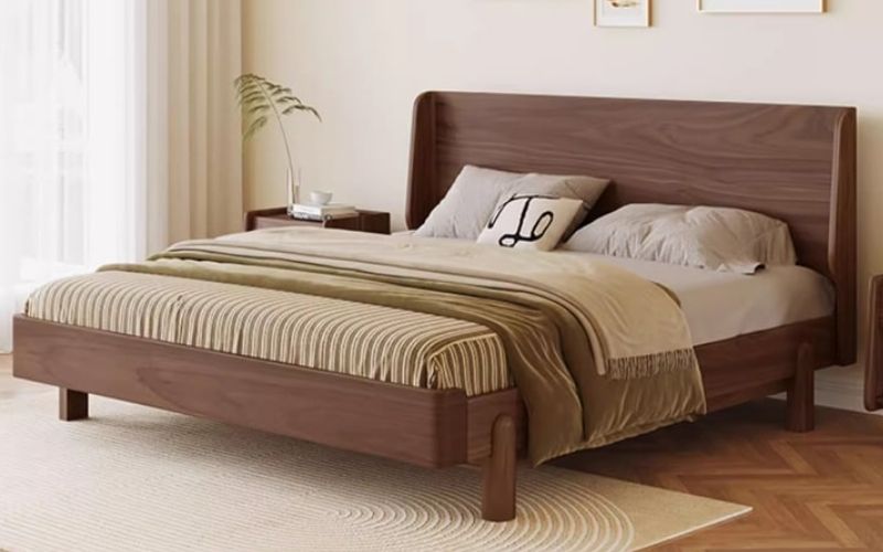 Giường gỗ lim chân cao kiểu Nhật