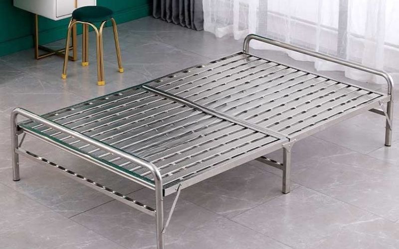 Giường 1m inox xếp gọn