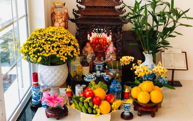 Những vật phẩm cần có trên bàn thờ ông Địa