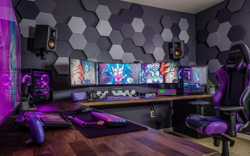 Setup góc gaming phong cách tương lai