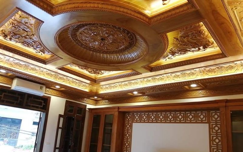 Trần gỗ tự nhiên hoặc gỗ công nghiệp
