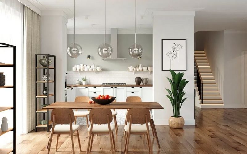 phòng bếp phong cách bắc âu